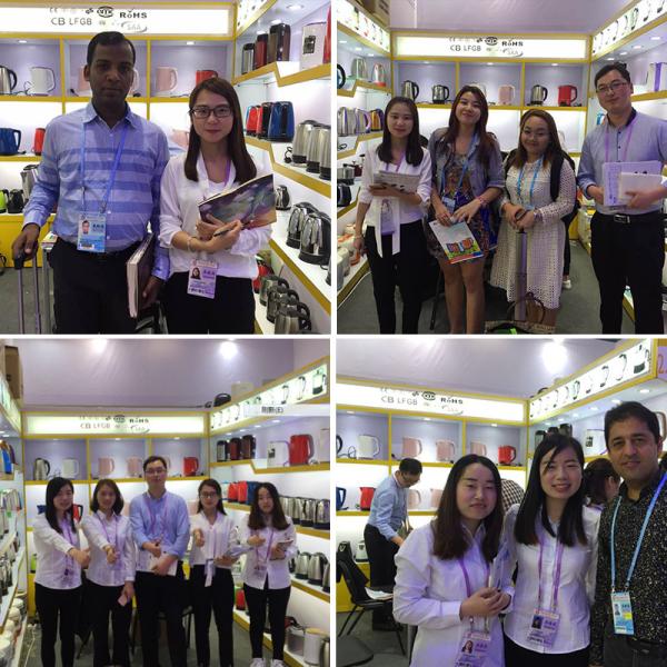 Pink Painted Electric Hot Water Kettle Rough Brushed Boil Dry Protection