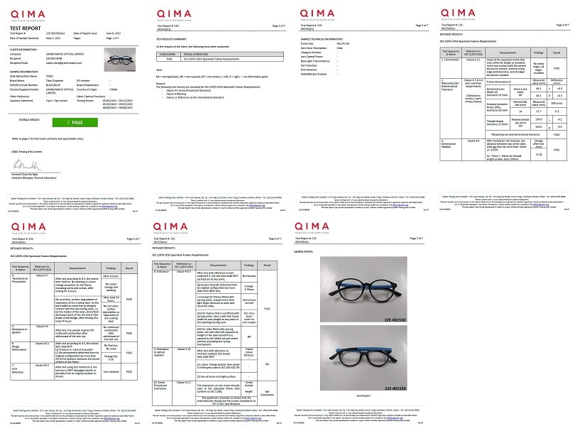 Dongguan GRAND Maple Optical Limited Сертификации