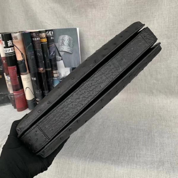 Authentic Exotic Ostrich Skin Men Large Business Briefcase Bag Laptop Case Genuine Leather Male Working Purse Handbag
