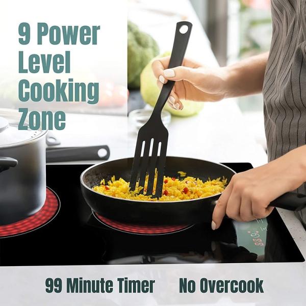 Crystal Glass 450x520mm 4500w 3 Burner Electric Cooktop