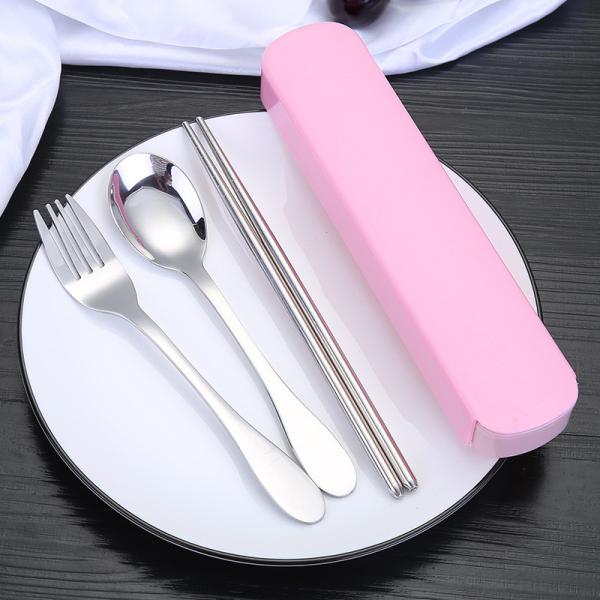 Stainless Steel Promotional Tableware Set Three Pieces Stainless Steel Logo Customized