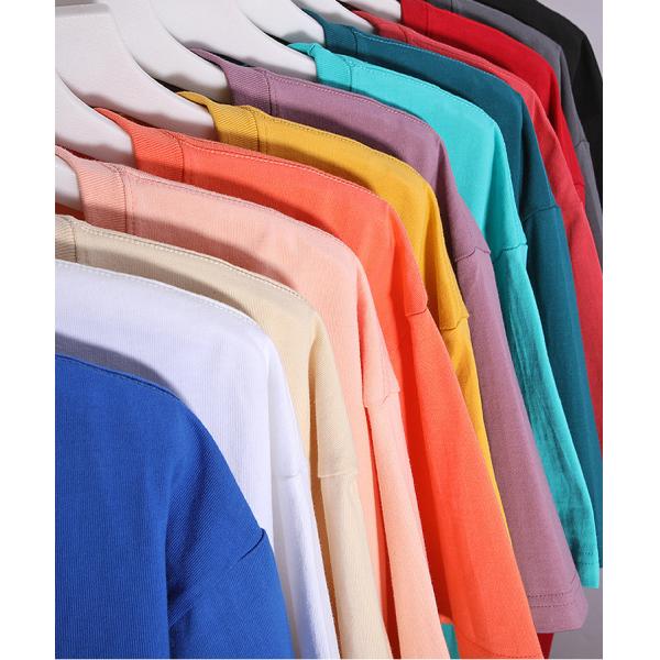 T-shirts à manches longues en blanc 280gm ordinaire 100% coton Homme T-shirt en coton épais surdimensionné