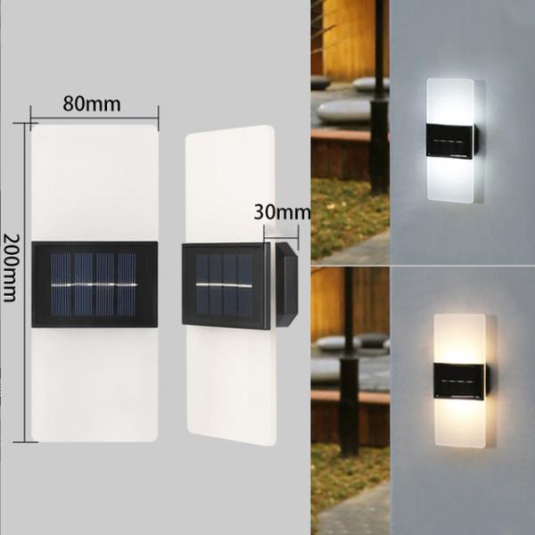 Акриловые светодиоды для наружной стенки Сконс светодиодные солнечные лампы холодное белое свечение