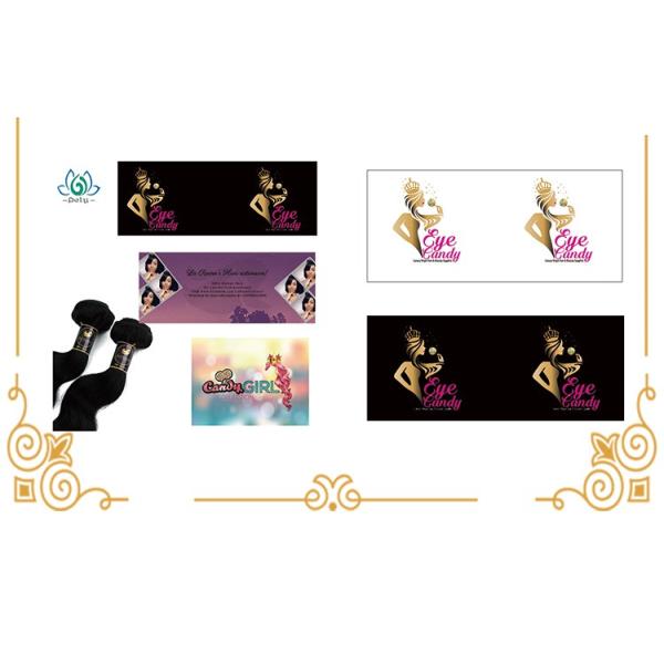 Custom High Adhesive Hair Bundle Labels Waterproof  For Hair  Extension