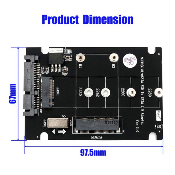 2 In 1 Combine M.2 NGFF Key B & MSATA SSD To USB 2.0 Adapter