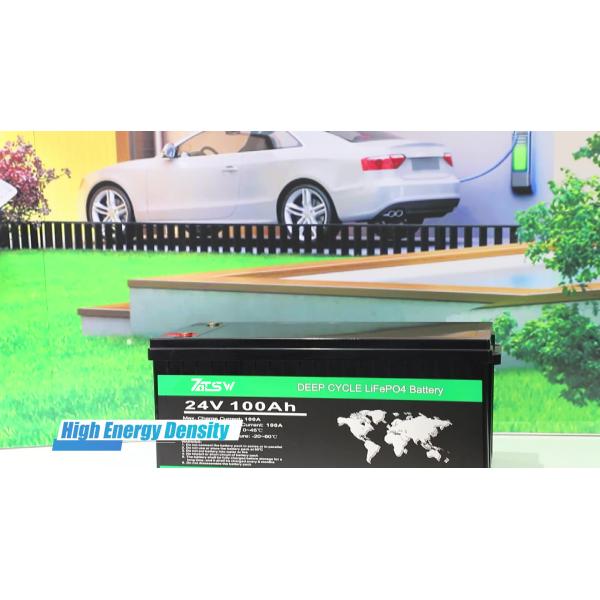 Poder solar da casa da bateria de Ion Lifepo 4 do lítio da bateria 100ah de 24v LiFePO4