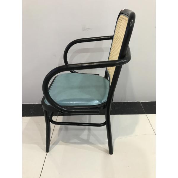 Iron Pipe Frame 85cm 44cm Rattan Upholstered Cafe Chairs