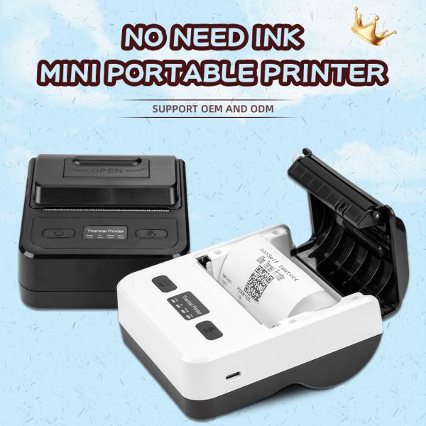 Wireless Bluetooth 80mm Portable Printer for Invoice Printing without Ink Lightweight