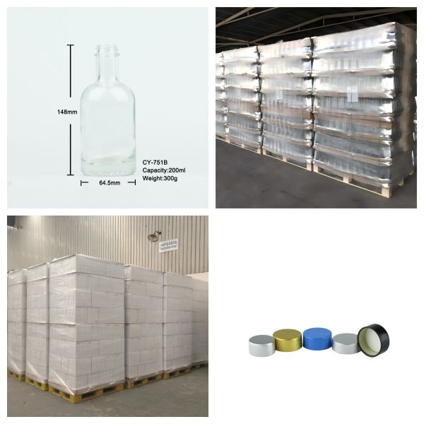Flint Liquor Screw Top Glass Bottle For Gin 200ml 300g CY-751B