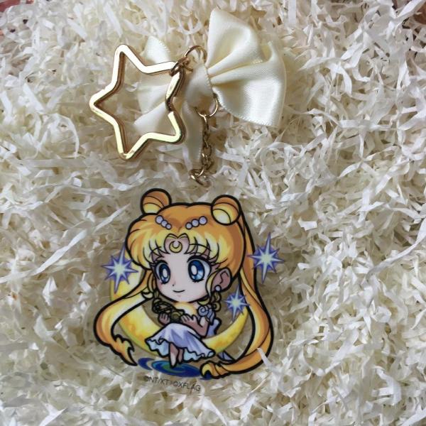 Eco Friendly Anime Acrylic Keychain Promotional Plastic Keyrings UV Offset Printing