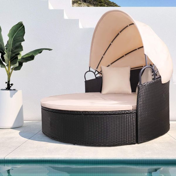 Garden Furniture Outdoor Low Price PP Injection Wicker Garden Outdoor Plastic Rattan Sofa Set Black Waterproof Party Seat
