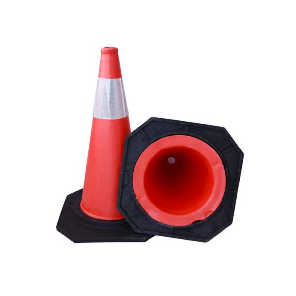 White Reflective Tape Black Base 1m EVA Road Traffic Cone