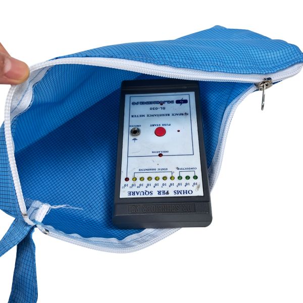 ESD Anti Static Handheld Zipper Tool Storage Bag Blue