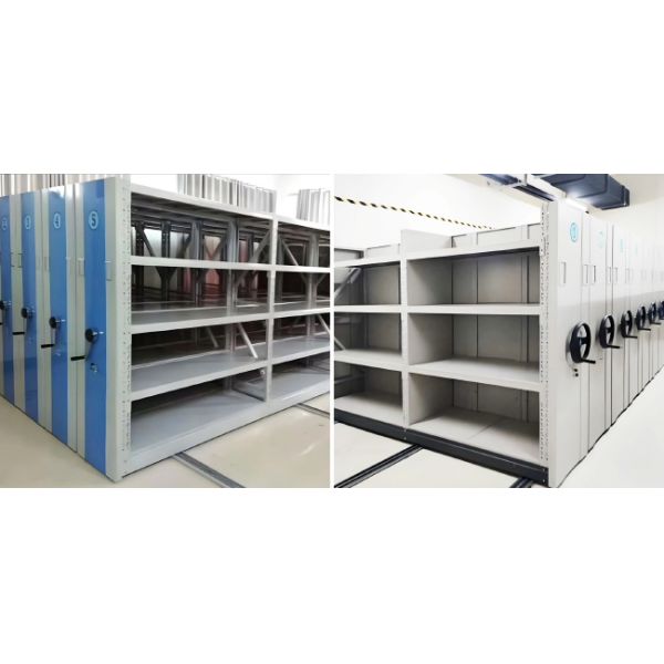 Electric Mobile Shelves Racking Hand Cranked Cargo Mobile Shelving Compact Movable Shelving High-Density Shelves