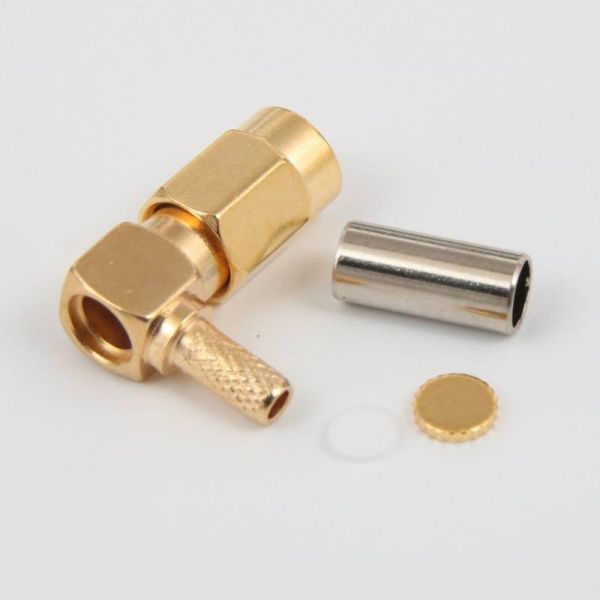 SSMA Male RF Connector with DC-35GHz Frequency Range 50Ω Impedance and IP67 Rating for RG316 RG174 Coaxial Cable