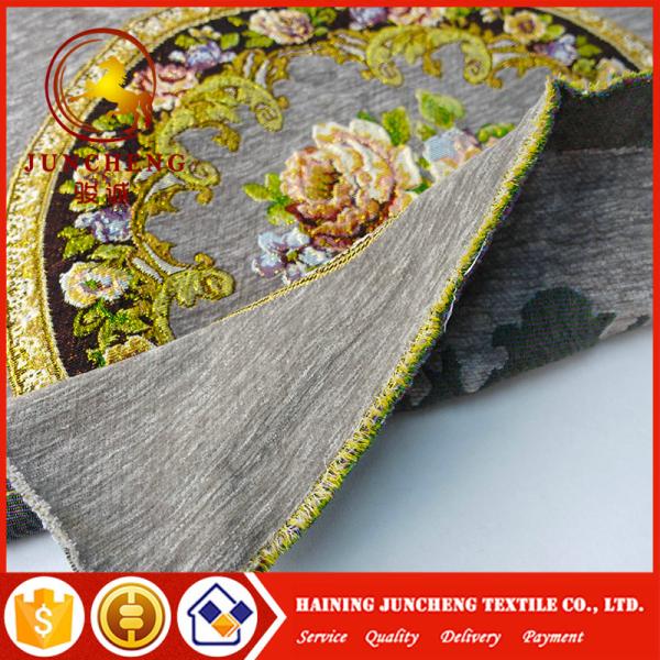 Latest design sofa chenille microfiber upholstery jacquard fabric