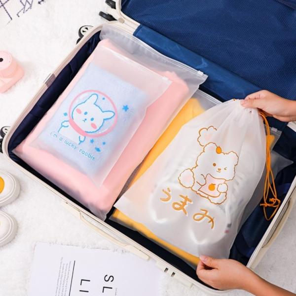 Thicken Matte PEVA Drawstring Plastic Organizer Bag Waterproof Gift Packaging