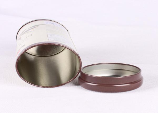 Slimming Cylinder Metal Coffee Tins , Metal Tins Box For Coffee Bar Packaging