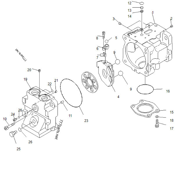 WA380-5 Hydraulic pump for Excavator spare parts 708-1S-00230 High-Frequency Operation Excavator Swing Drive Assembly 