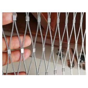 AISI 316 2.0mm 50mm  Stainless Steel Cable Mesh For Zoo Avairy Fencing