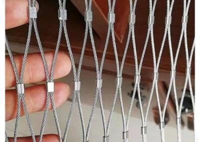 AISI 316 2.0mm 50mm  Stainless Steel Cable Mesh For Eagle Fencing