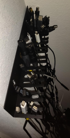 Персонализированный логотип печать железный модульный патч кабельный держатель настенный монтаж вешалка когти 19 слотов