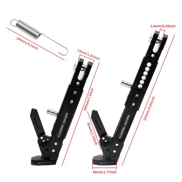 Motorcycle Kickstand Adjustable Side Feet Parking Rack Support Foot Frame Aluminum Alloy  Motorcycle Universal Tripod