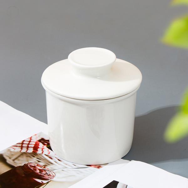 FDA Restaurant Hygienic Ceramic Butter Box With Cover