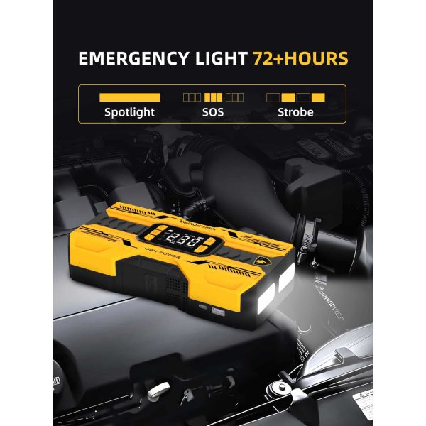 Multifunction 12V Portable Car Battery Jump Starter With Tire Inflator