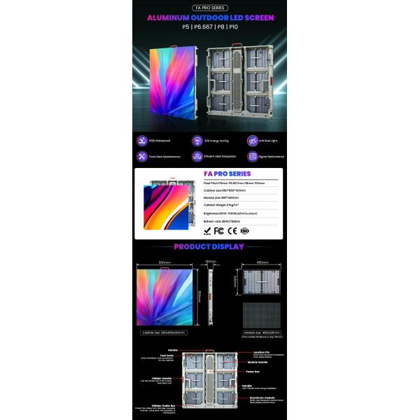 P5 P6.67 P8 P10 Affichage vidéo extérieur LED Panneau d'affichage publicitaire