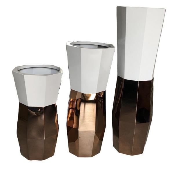 Special Design Galvanized Steel Planter White Powder Coated Flower Pot