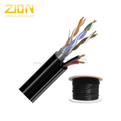 2 torceu o cobre contínuo do ftp CAT5E 24AWG dos pares com poder do CCA para a câmera do IP do CCTV