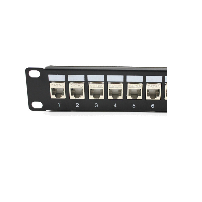 Черная 1U сетевая пластинка для совместимости Cat5e/Cat6/Cat6a/Cat7 Сертификат RoHS/UL/CE