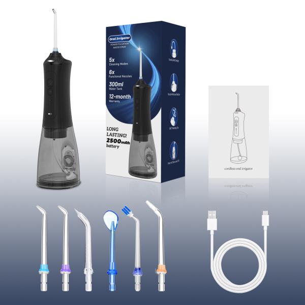 5 modos IPX7 impermeável elétrico sem fio Flosser de água oral irrigador dental oral OEM
