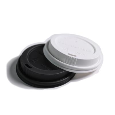 Capa sem palhinha de PLA 90 lados da boca Eco-Friendly 100% Composibilidade BPI Certificado Branco Negro