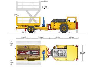 Max 3T Loading Weight Underground Scissor Lift Vehicle , Durable Hydraulic Platform Truck