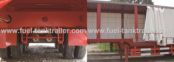 Flatbed Baseplate Curtain Side Trailer 6 Channels Braking High Fixity