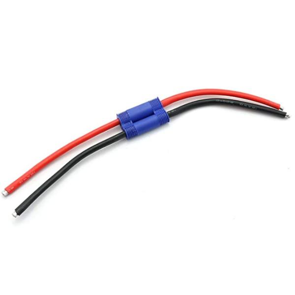 Cable hembra-varón del alambre 14AWG el 10cm del conector de batería del enchufe EC3 para el abejón de RC