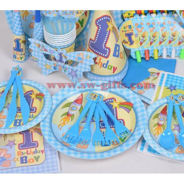 Boy first birthday Rocket bear birthday Kids Birthday Decoration Set Baby Birthday Party pack
