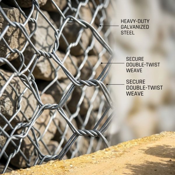 Heavy Duty Gabion Bags Flexible Riverbank Protection Geobag