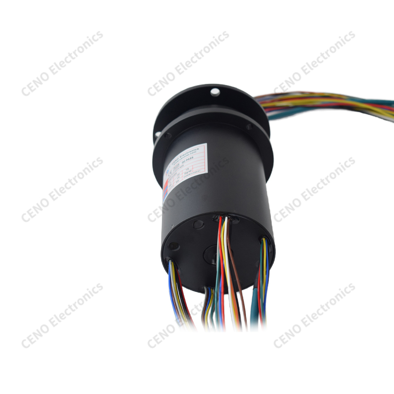 Flange-Mount Hybrid Slip Ring with 42 Circuits for Power & Signal 