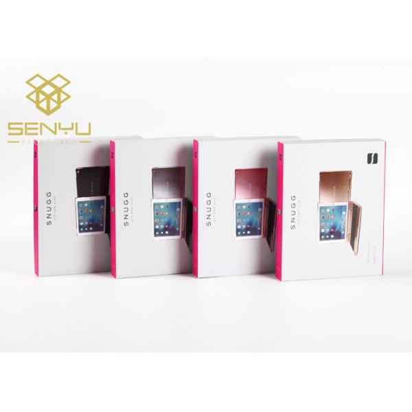 Electronic Product Recycled Paper Packaging White Corrugated Cardboard Box With Plastic Handle