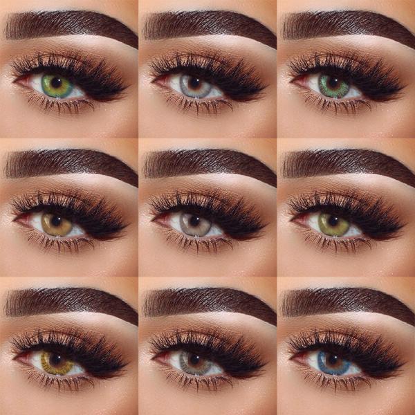 Prescription Dark Eyes Dolly Circle Lenses With Power Brown Pink