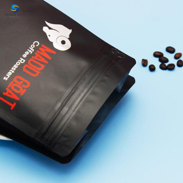Roasted Coffee Beans Packaging Bags Plastic Foil Coffee Bags With Valve And Zipper
