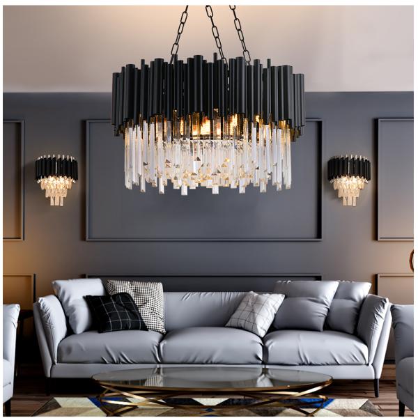 Black Light Round Kitchen Living Room Round Black Ceiling Chandelier(WH-CY-174)