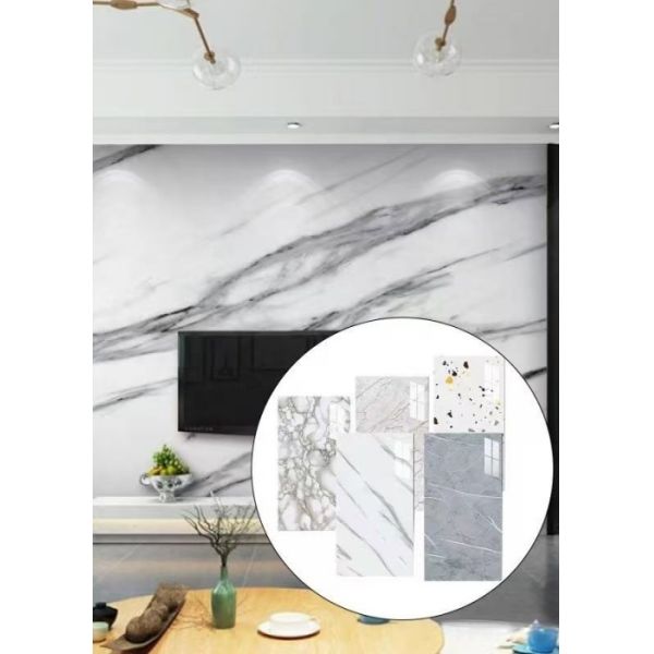 Weatherproof Modern PVC Marble Sheets Decorative Marble PVC Wall Panels