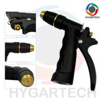 Comodíssimo bico de mangueira de água de metal com controle de gatilho traseiro para jardim e industrial