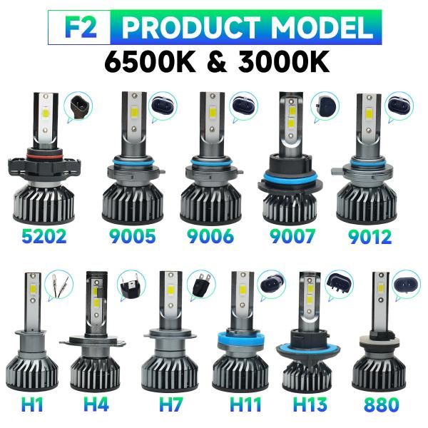 Masters F2 75W 7500 Lumens 3000K Amarelo 9004 9007 H4 H13 Faróis LED lâmpadas