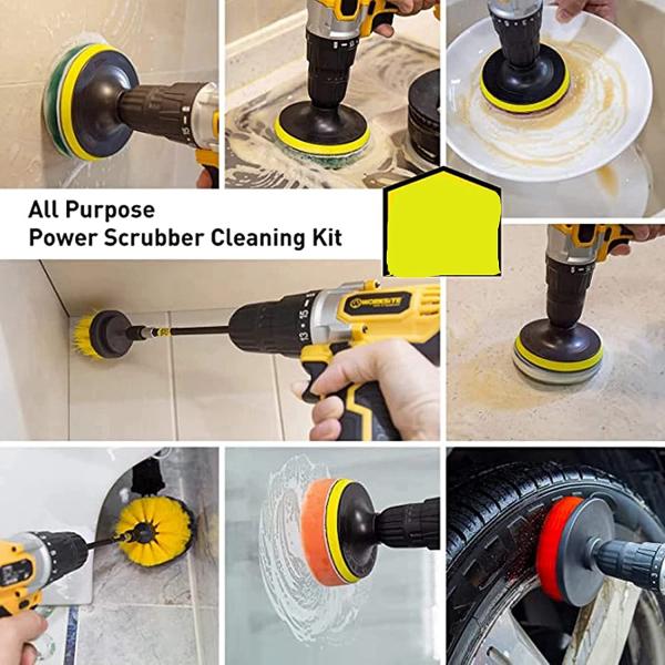 37 pieces brush attachment drill set, power scrubber drill brush kit