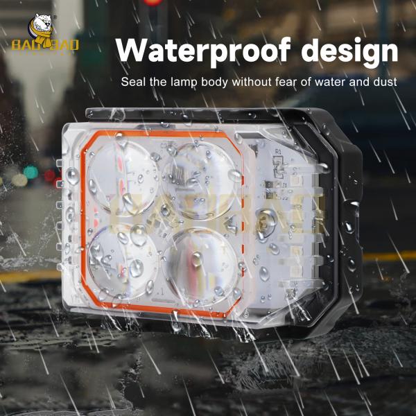 80V 4 Beads White Yellow Flashing Multi Color Metal Motorcycle LED Light